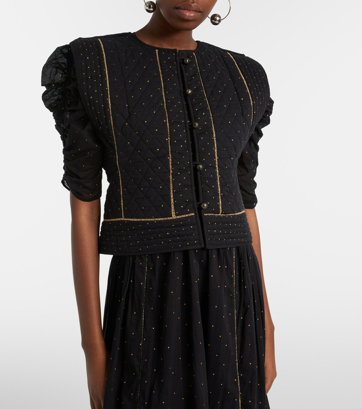 Marant Etoile Volana embellished cropped cotton vest