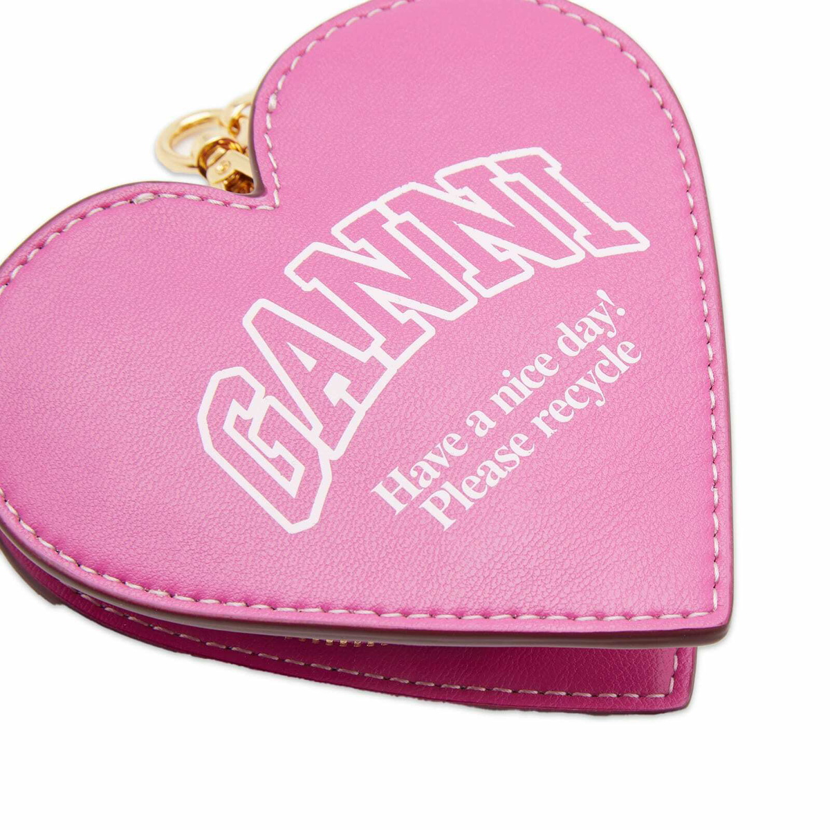 コインケース・小銭入れ Ganni Women Funny Heart Coin Wallet Cream A5469-482 Ganni Women Funny Heart Coin Wallet Cream A5469-482 (Ganni