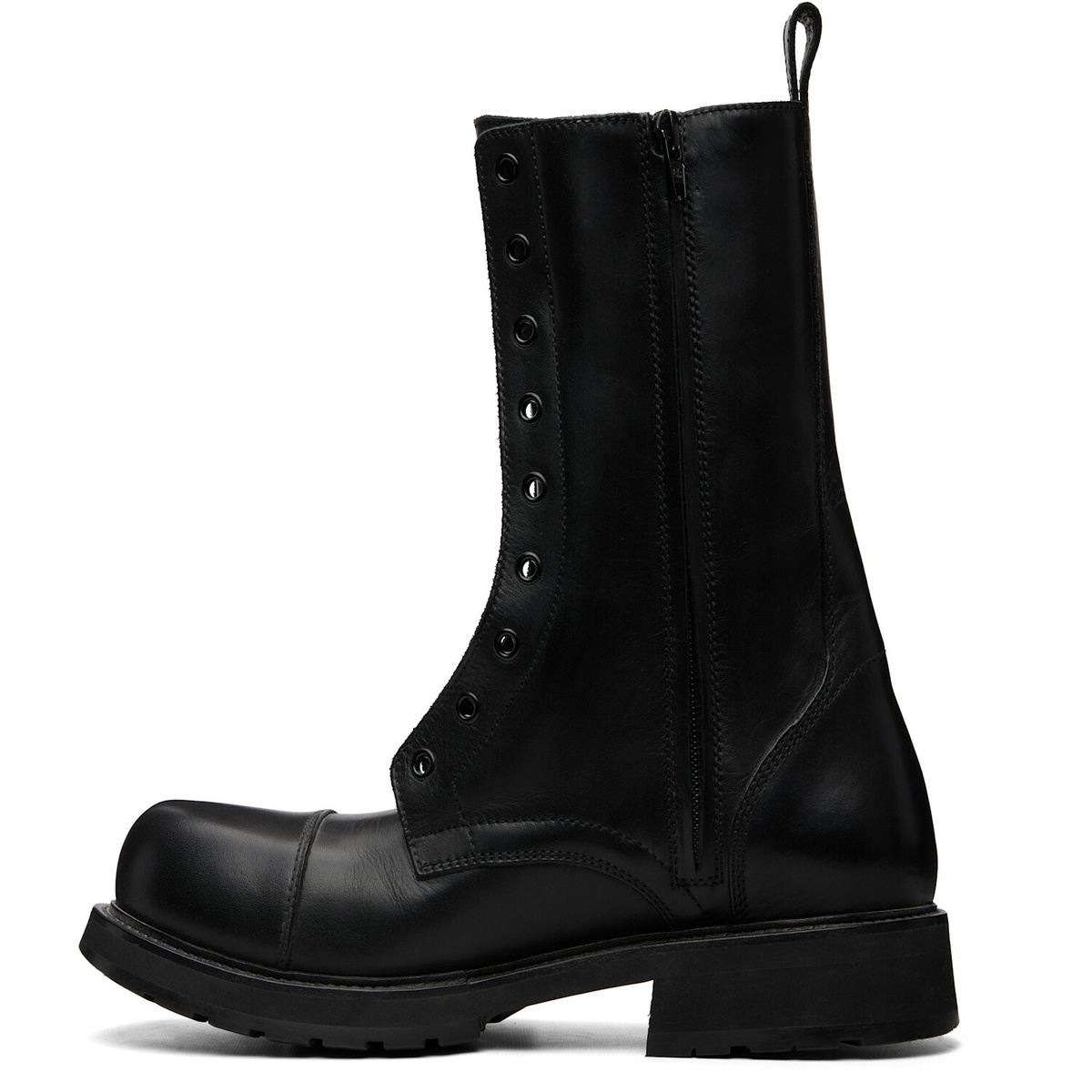 Balenciaga Black Truck Laceup Boots