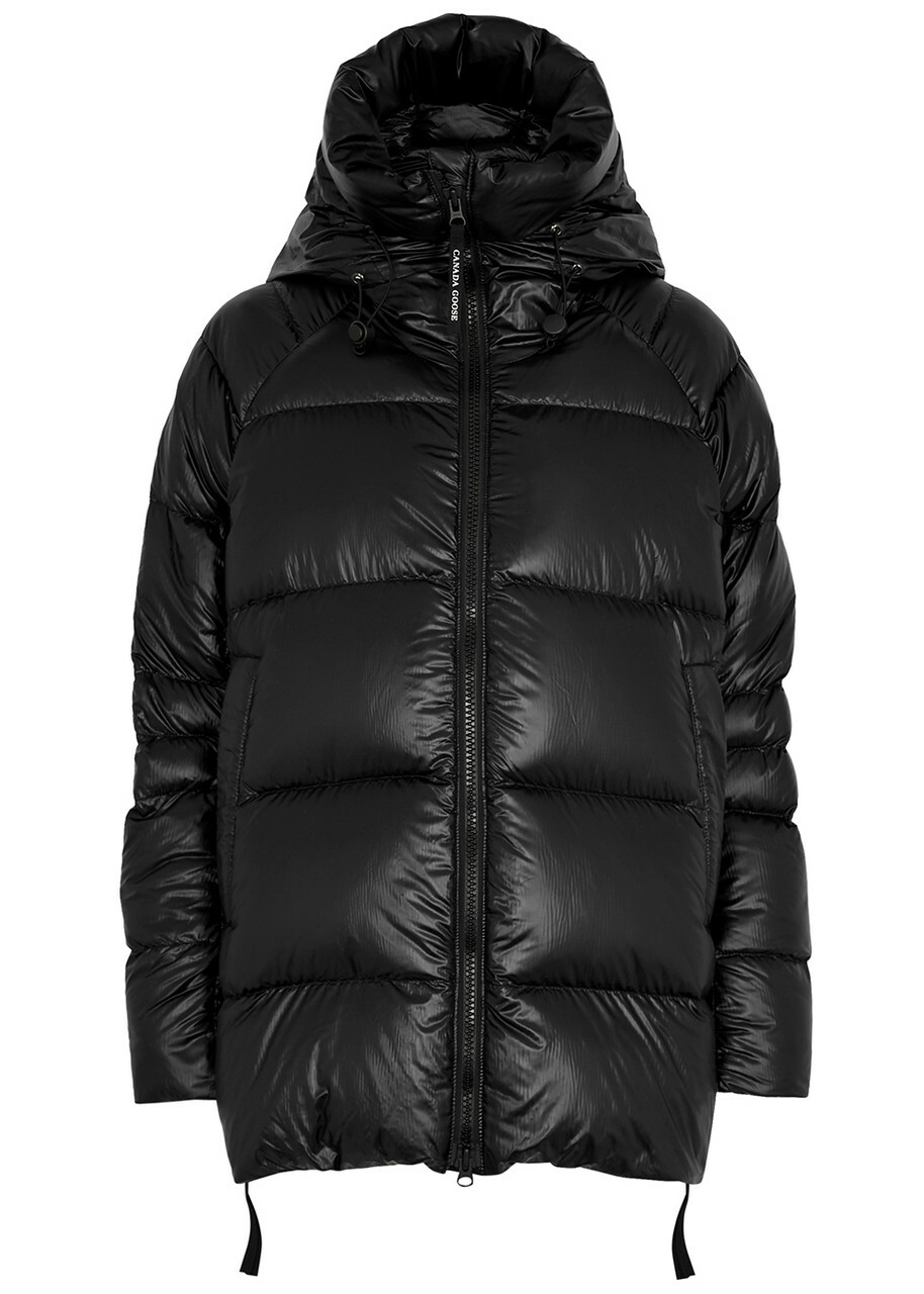 Canada Goose Women's Large Black Cypress Quilted Feather-Light Shell Coat Features a Drawstring Hood