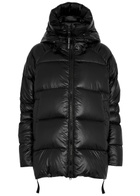 Canada Goose Women's Large Black Cypress Quilted Feather-Light Shell Coat Features a Drawstring Hood