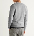 AMI PARIS - Logo-Embroidered Cashmere Sweater - Gray