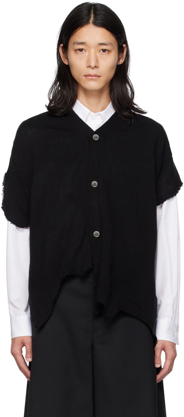 Photo: Black Comme des Garçons Black Asymmetrical Cardigan