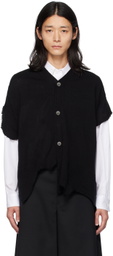Black Comme des Garçons Black Asymmetrical Cardigan