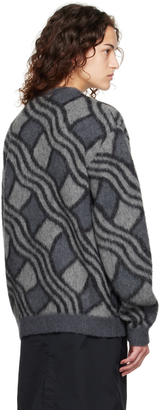 Awake NY Gray Wavy Cardigan
