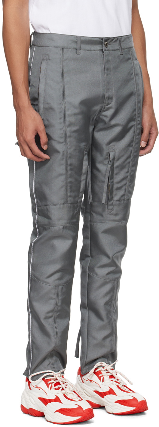 KANGHYUK Gray Lock Stitched Trousers