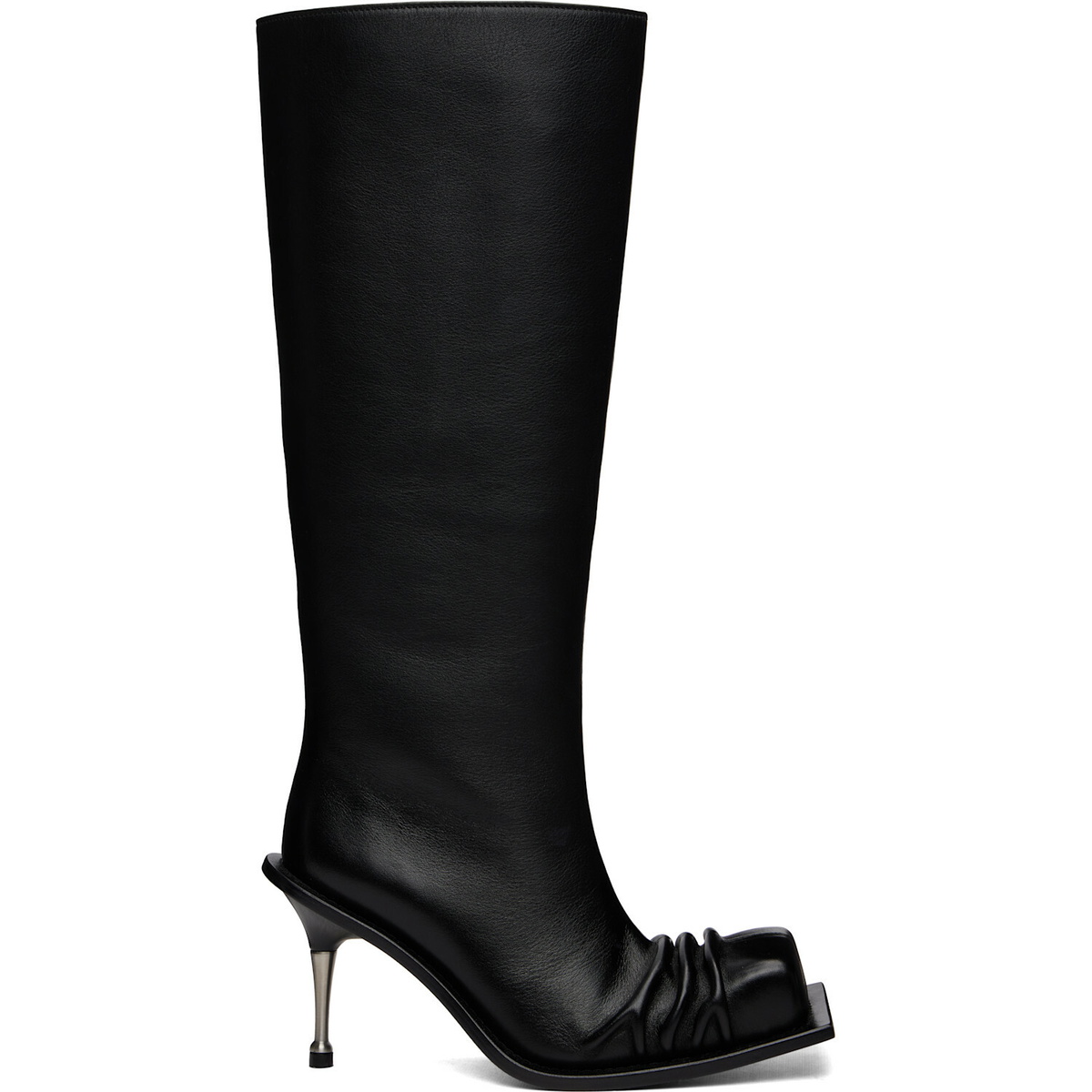 FIDAN NOVRUZOVA Black Stiletto Heel Classic Square Toe Boots