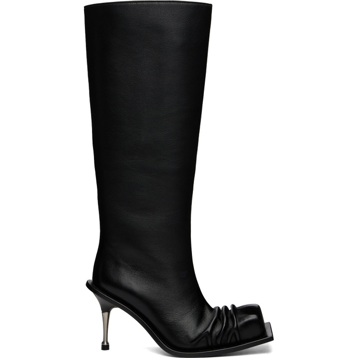 Photo: FIDAN NOVRUZOVA Black Stiletto Heel Classic Square Toe Boots