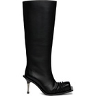 FIDAN NOVRUZOVA Black Stiletto Heel Classic Square Toe Boots