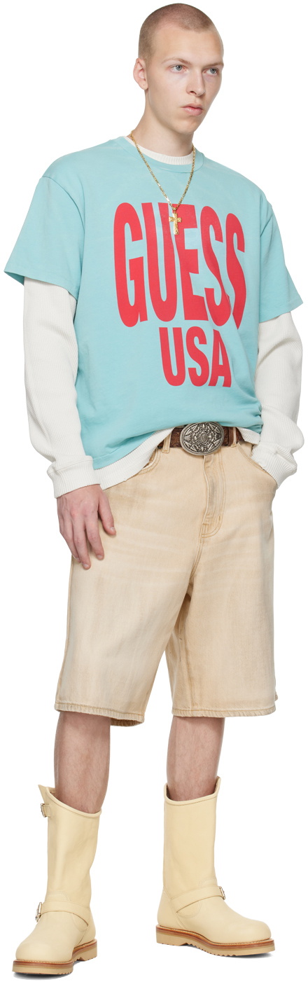 GUESS USA Tan Vintage Denim Shorts