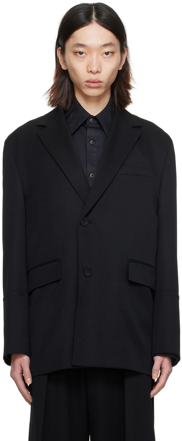 Wooyoungmi Black Notched Lapel Blazer Wooyoungmi