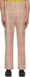 Maryam Nassir Zadeh SSENSE Exclusive Pink & Beige Trousers