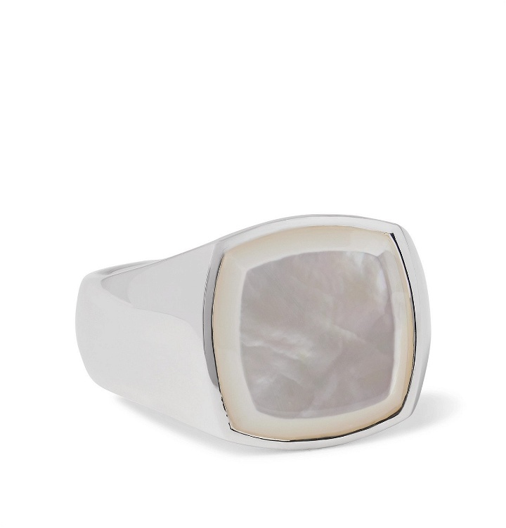 Photo: Tom Wood - Sterling Silver Mother-of-Pearl Signet Ring - Silver