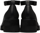 AMOMENTO Black Round Toe Strap Ballerina Flats