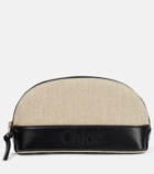 Chloe - Sense Small linen and leather clutch