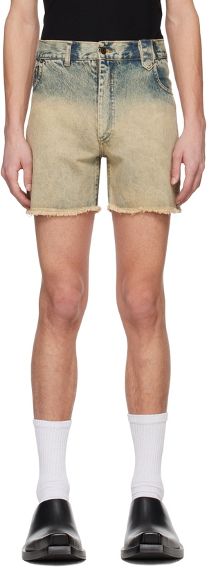 Photo: EGONlab Blue Stonewashed Denim Shorts