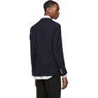 Boss Navy Virgin Wool Raye Blazer