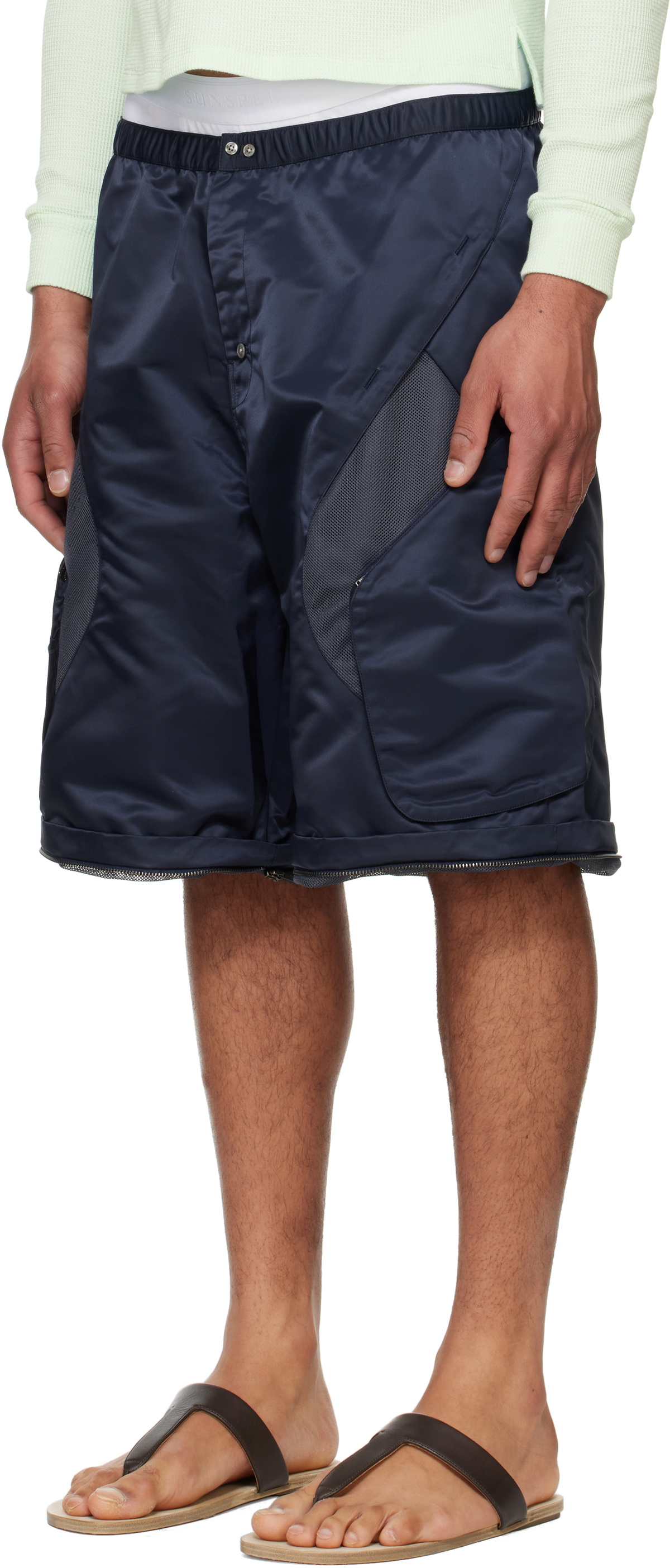 Raimundo Langlois Navy Convertible Board Cargo Pants