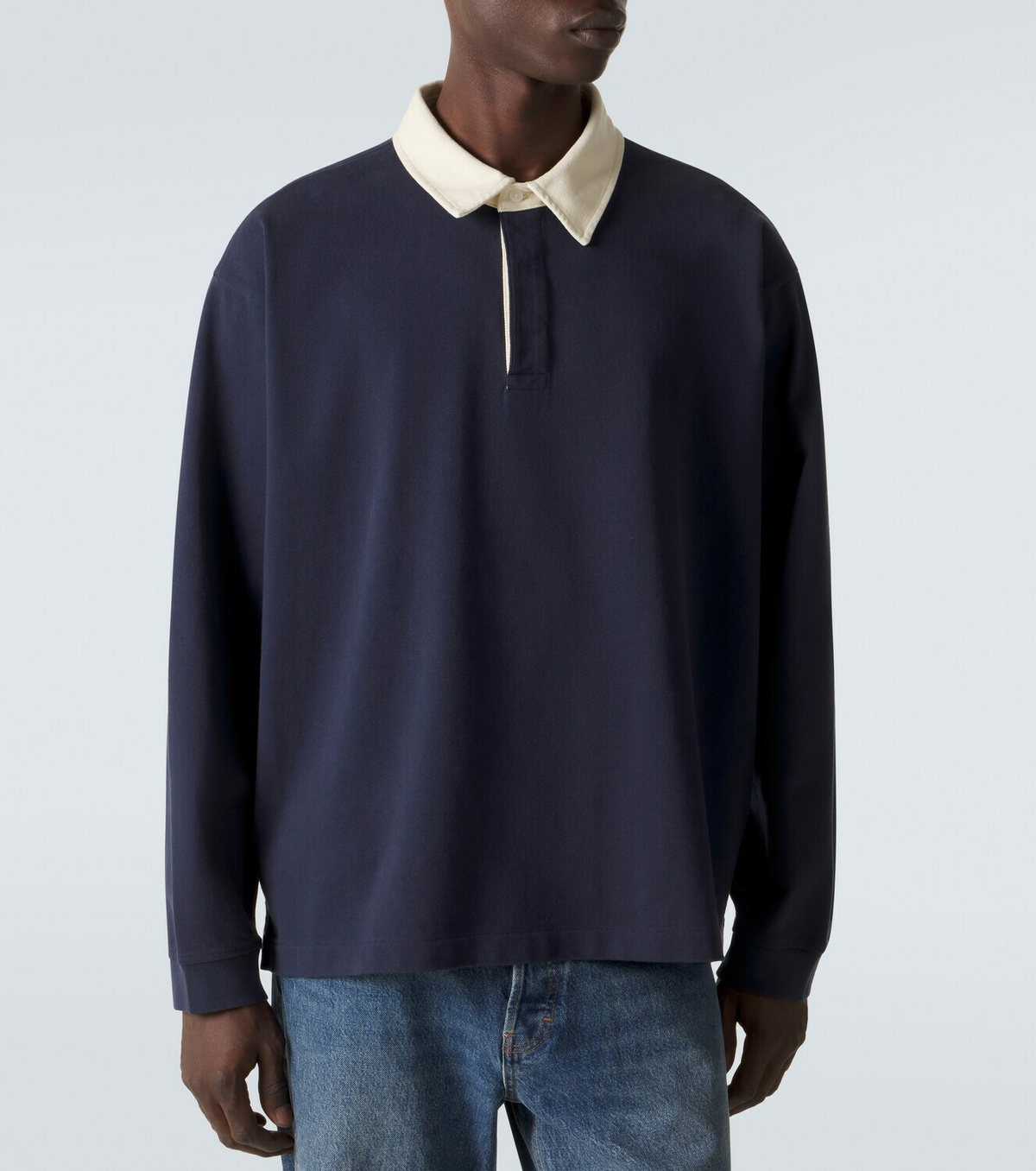 Frame Cotton jersey polo sweater