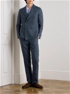 De Petrillo - Double-Breasted Linen Suit Jacket - Blue