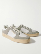 SAINT LAURENT - SL/61 Perforated Leather and Suede Sneakers - Gray