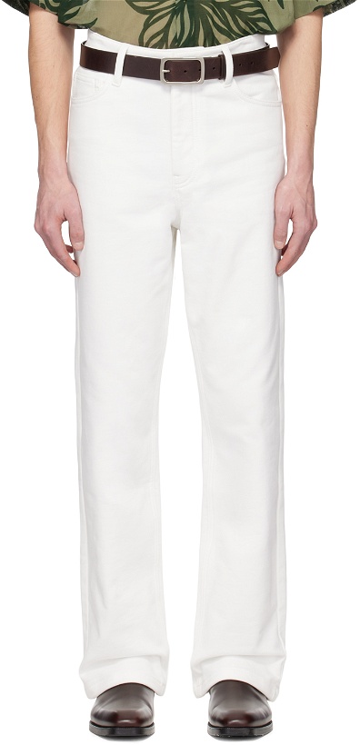 Photo: Dries Van Noten White Zip-Fly Jeans