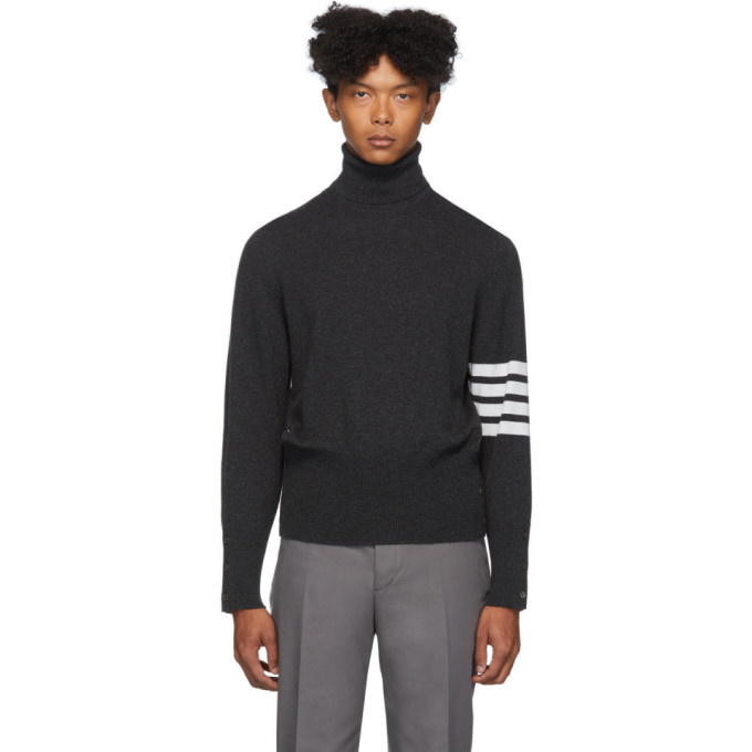 Photo: Thom Browne Grey Cashmere 4-Bar Classic Turtleneck