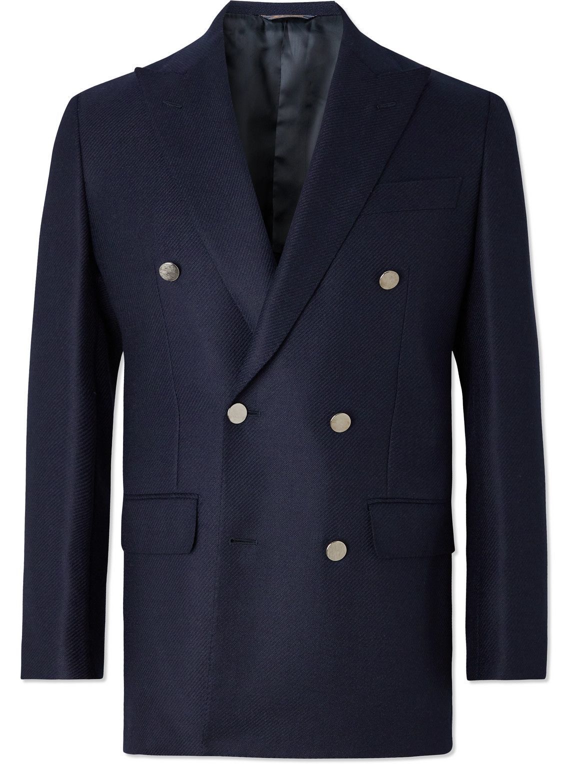 Thom Sweeney - Double-Breasted Cashmere and Silk-Blend Twill Blazer ...
