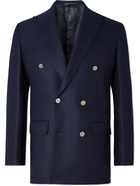 Thom Sweeney - Double-Breasted Cashmere and Silk-Blend Twill Blazer - Blue