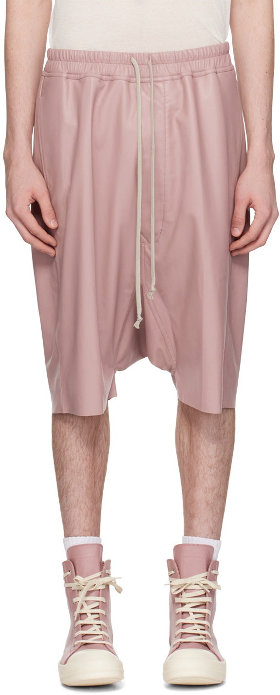 Rick Owens drawstring crepe shorts - Pink
