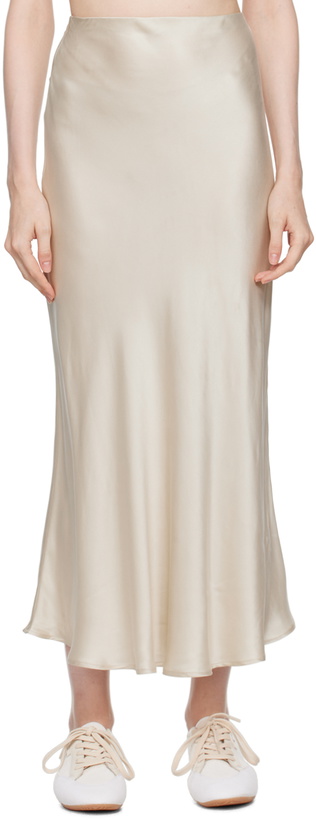 Photo: Silk Laundry Beige Bias-Cut Maxi Skirt