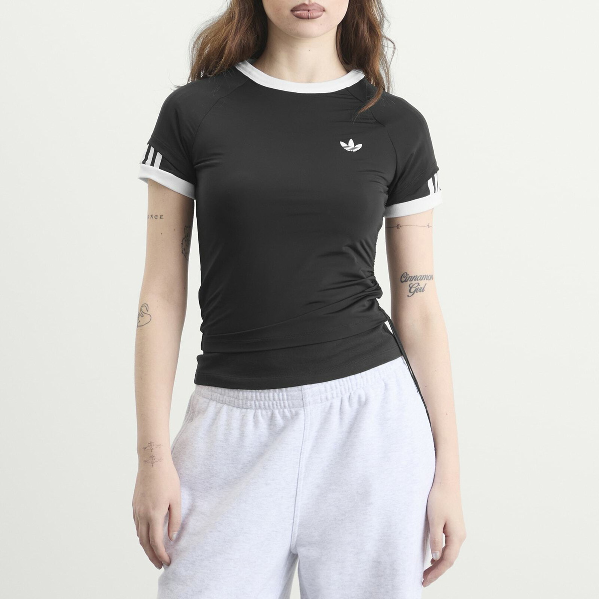 Adidas Women's Layered Cali T-Shirt in Black/Black