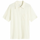 Universal Works Men's Newlyn Light Weight Terry Polo in Ecru