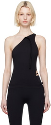 ANDREĀDAMO Black Asymmetric Tank Top