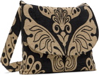 Anna Sui Black & Beige Beardsley Tapestry Bag