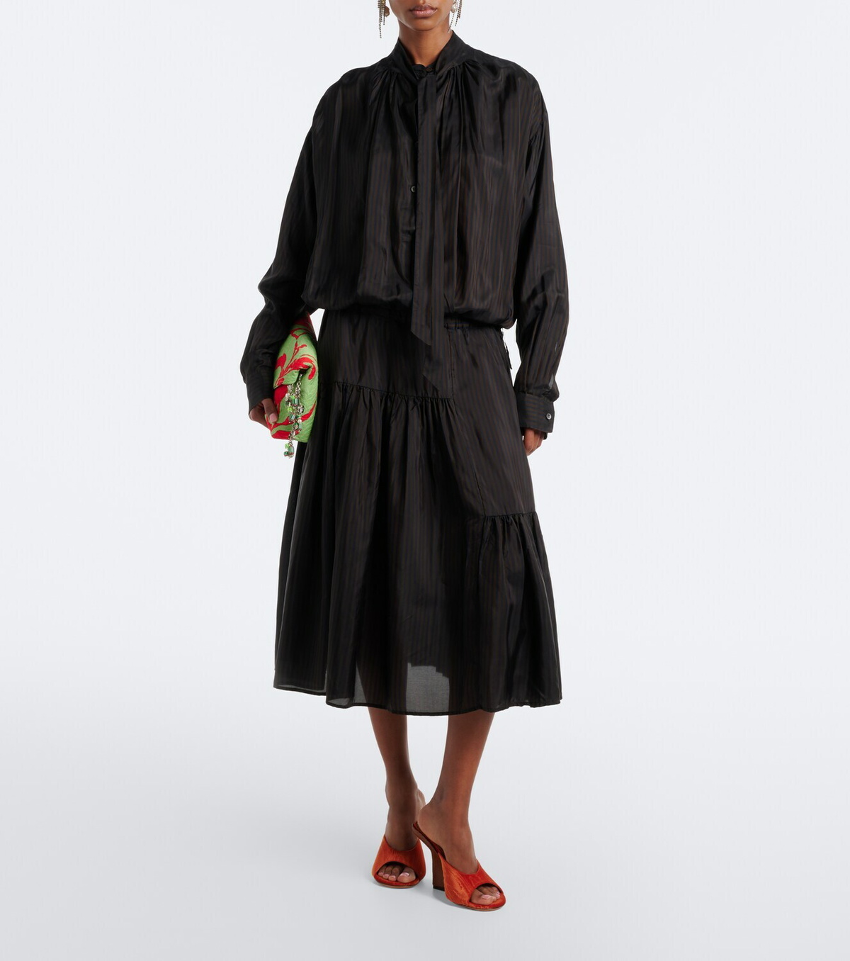 Dries Van Noten Striped midi dress