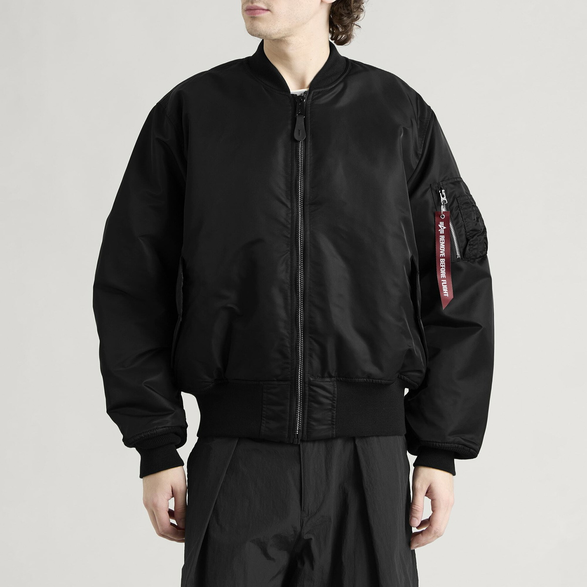 Alpha Industries Men's MA-1 Heritage Bomber Jacket in Black/Black
