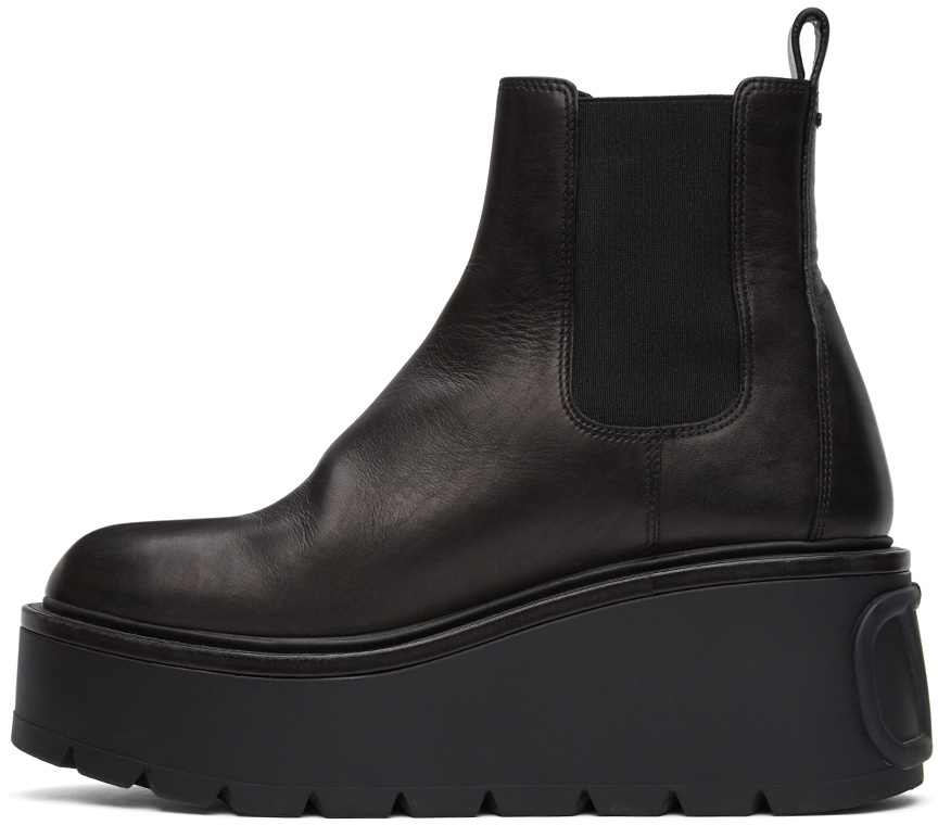 Valentino Garavani Leather VLogo Uniqueform Platform Boots