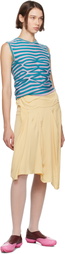 Kiko Kostadinov Yellow Kukri Draped Midi Skirt