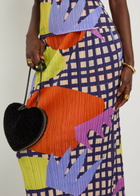 Pleats Please Issey Miyake Printed Pleated Woven Midi Skirt Red