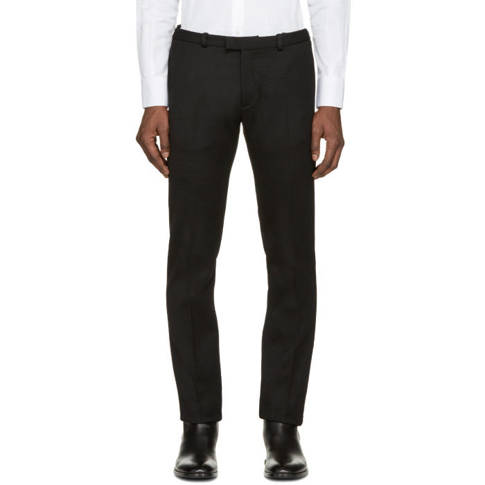 Photo: Costume National Black Wool Ribbed Trousers