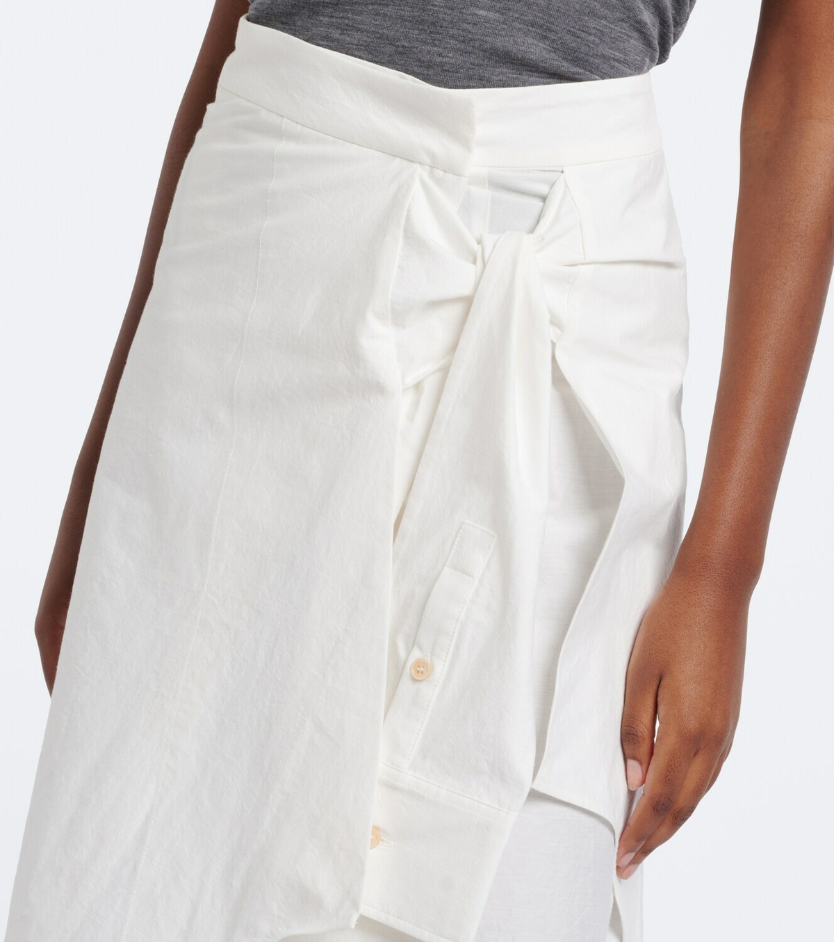 Róhe Asymmetric cotton-blend midi skirt