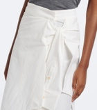 Róhe Asymmetric cotton-blend midi skirt