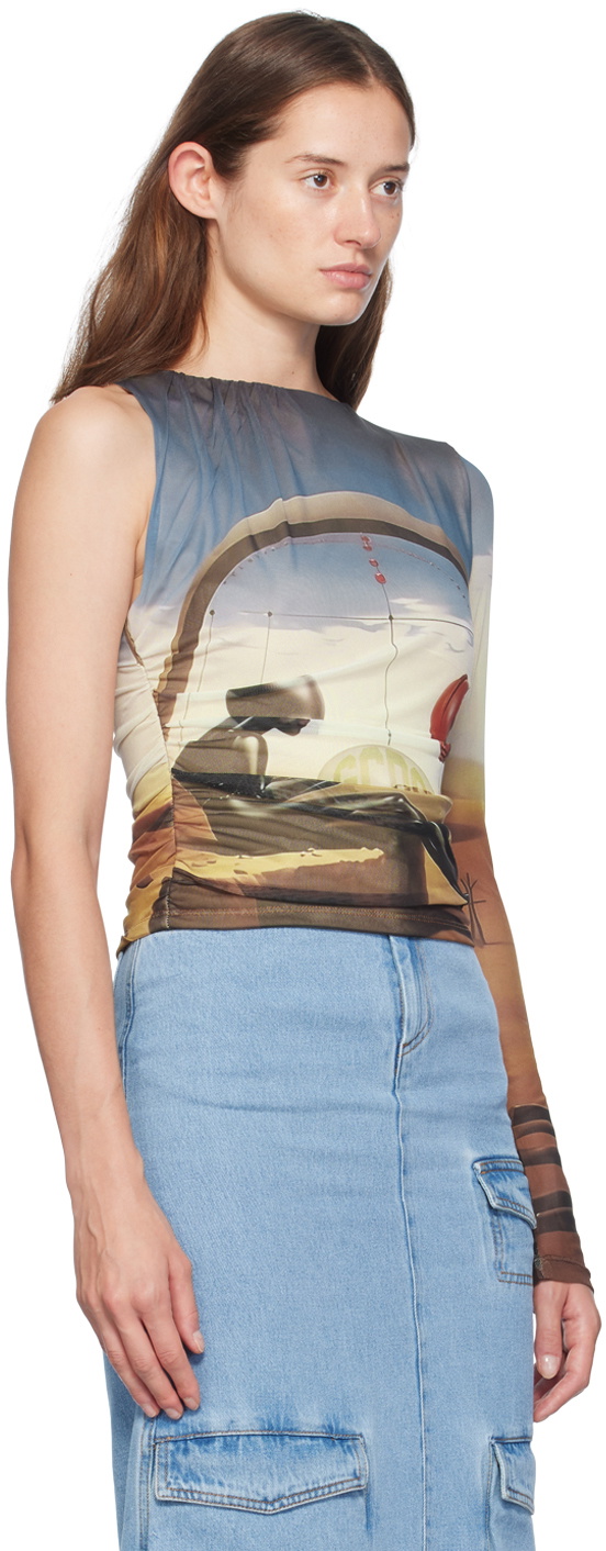 GCDS Multicolor Creatures One-Shoulder T-Shirt