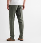 Altea - Tapered Linen Trousers - Green