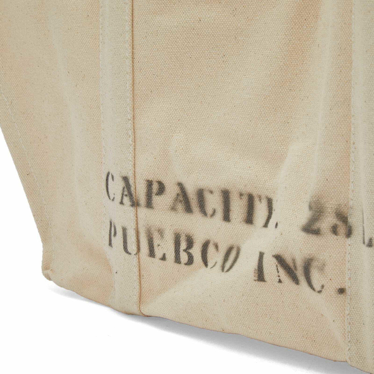 Puebco Canvas Market Basket in Ivory/Yellow 