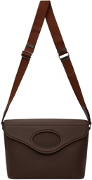 Burberry Brown Leather Pocket Messenger Bag