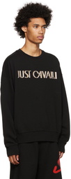 Just Cavalli Black Graphic Sweatshirt