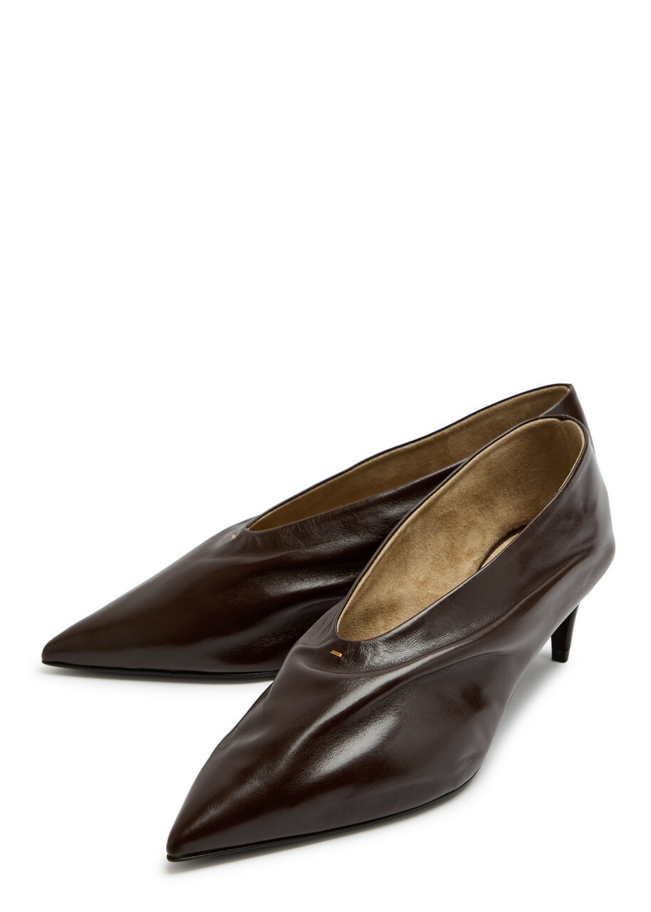 Khaite Miriam 50 Draped Leather Pumps