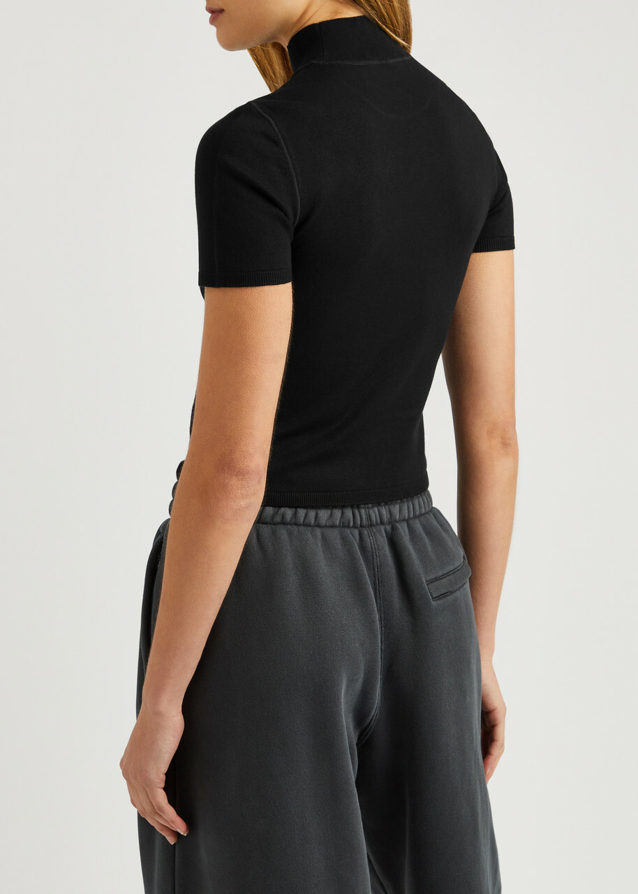 Alexanderwang.t Logo Stretch-knit top Black